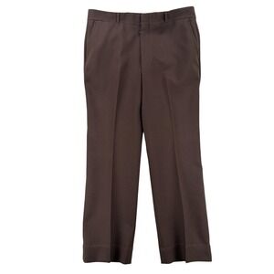 Vintage Sears Perma-Prest Dress Pants Mens 36x29 Brown Regular Fit Polyester